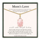 a necklace with a pendant, and there is a text box containing a poem about a mother's love.