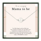 a necklace with a pearl pendant, accompanied by a message that reads "To an amazing Mama to be".