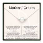 The image is a necklace with a pearl pendant, accompanied by a heartfelt message expressing gratitude and love for the mother of the groom.