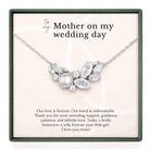 The image is a necklace with a pendant, accompanied by a heartfelt message expressing love and appreciation for the mother on the mother's wedding day.