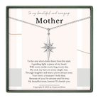 The image is a necklace with a pendant that says "Mother" and contains a poem about a mother.