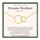 The image is a necklace with two gold rings, accompanied by a heartfelt message about the importance of the relationship and the love that the wearer has for the person they are with.